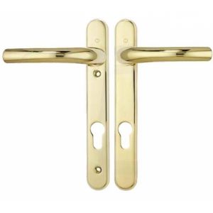 Hoppe Tokyo Straight upvc door Handle in Brass 122mm screw fixing